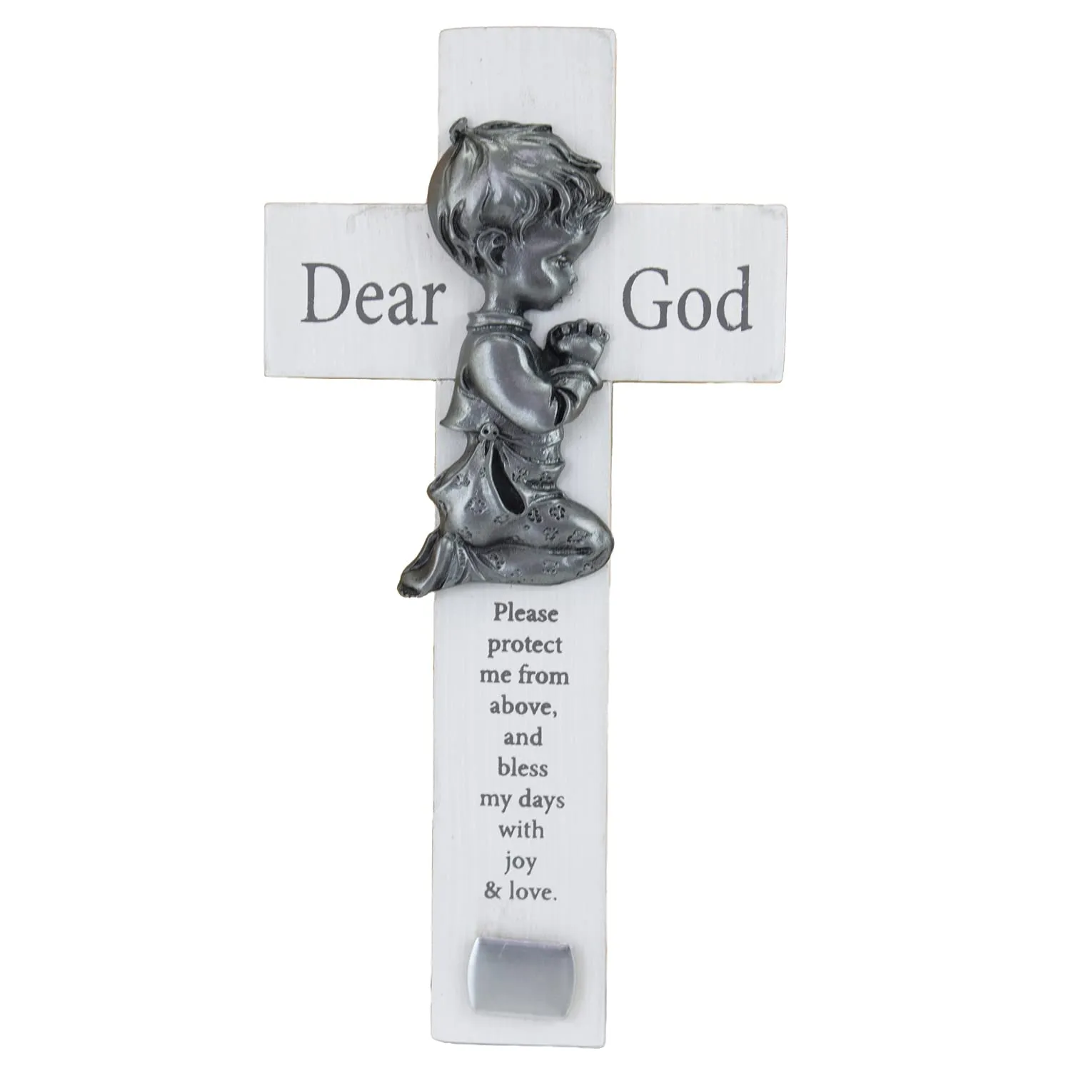 Abbey & CA Gift Boy Bedtime Blessing Wall Cross 3'x6' with Hanger & Personalization Plate