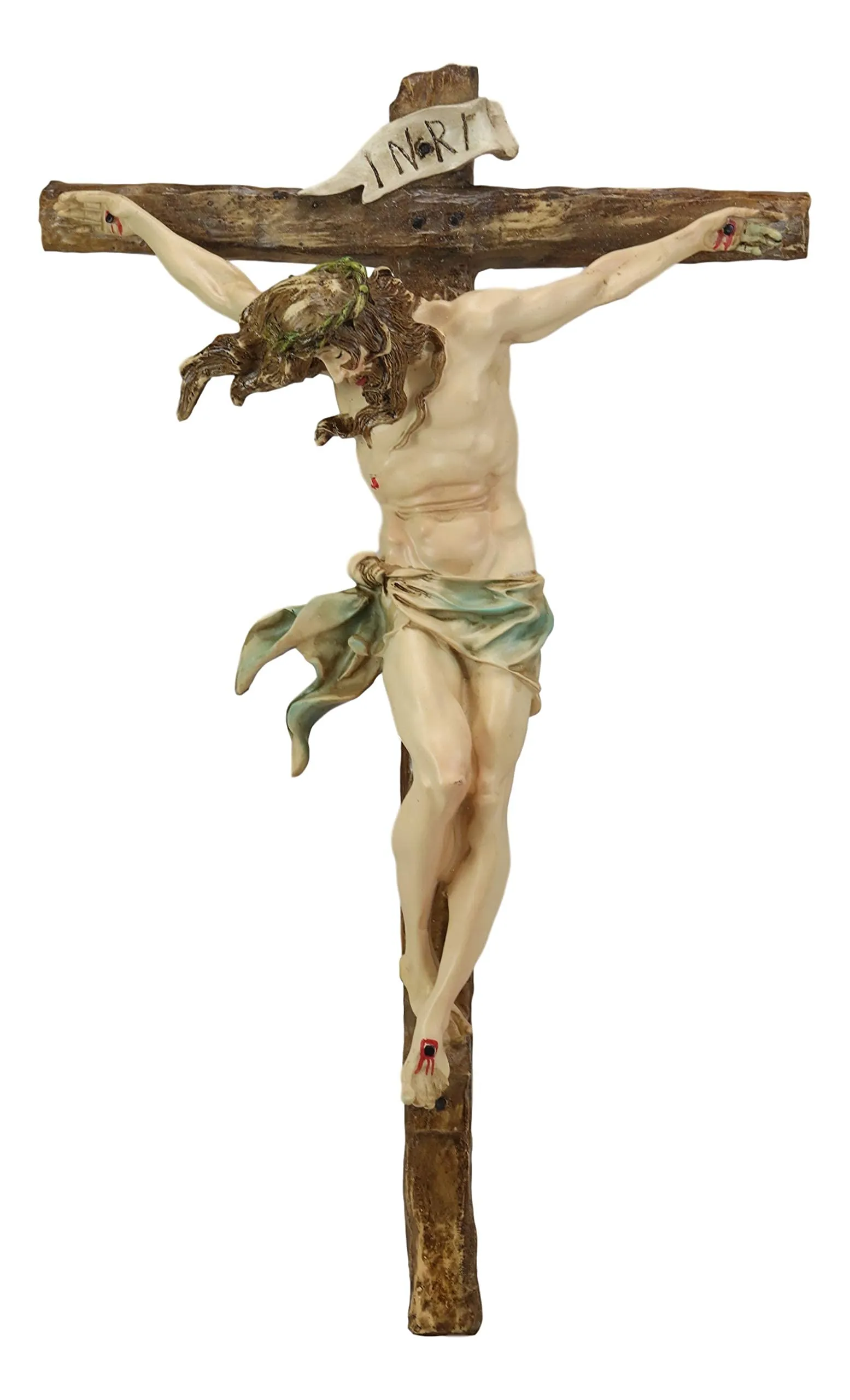 Ebros Gift 19.75' Passion of Jesus Christ Crucifix Wall Cross, INRI Religious Statue