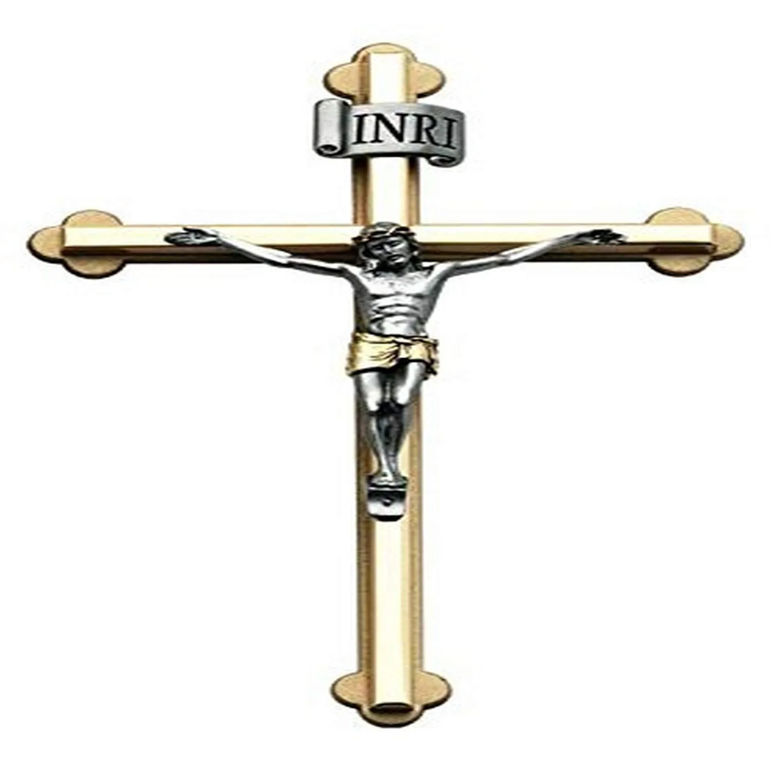 High-Quality 8' Metal Cross with Two-Tone Figure - Cathedral Art Abbey & CA Gift