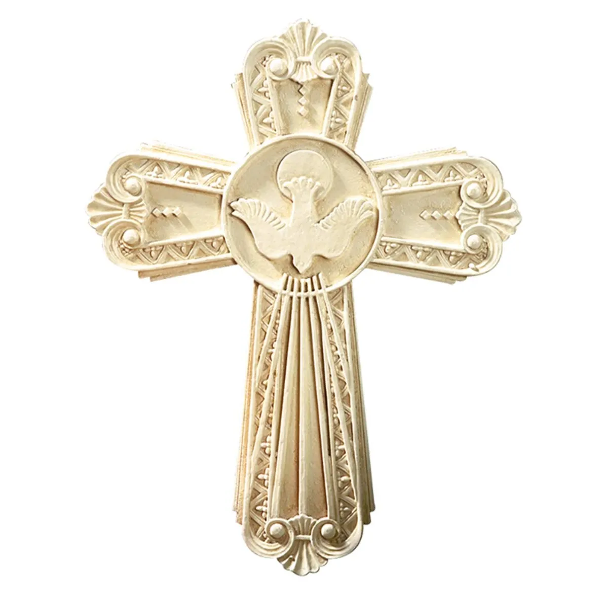 Religious Gifts 7.5' Resin Holy Dove Wall Cross with Presentation Box & Certificate