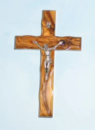 Wall Cross Crucifix Olive Wood 5 Inches Handmade in Bethlehem Jerusalem