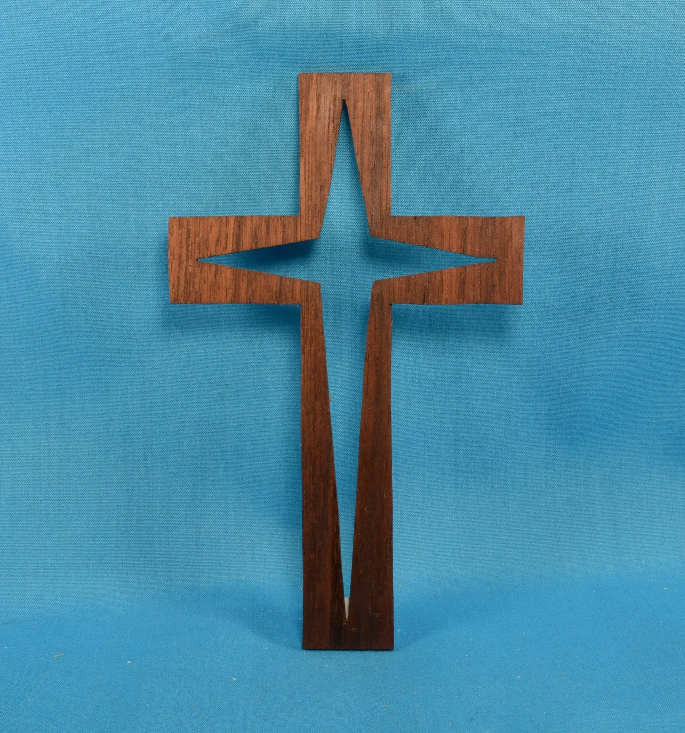 Wall Cross LACrafts - Hand Cut Solid Hardwood, Custom Wood Tone Available